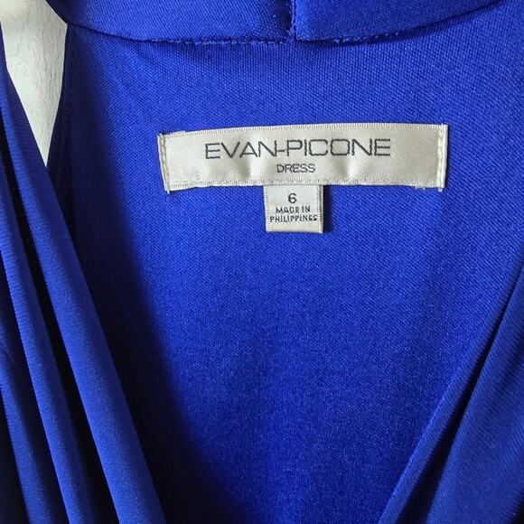 Evan Picone Royal Blue Midi Maxi Wedding Cocktail Event Dress Halter Formal 6 - Picture 3 of 11